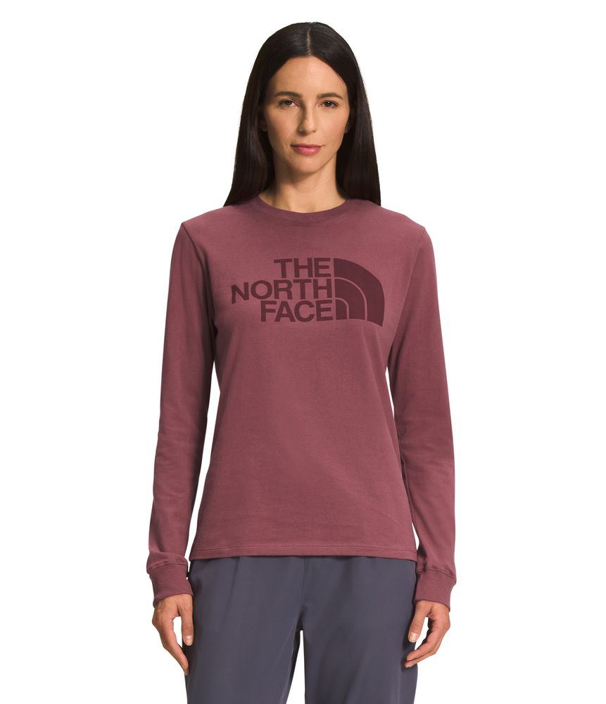 Camiseta-L-S-Half-Dome-Tee-Vinotinto-Mujer-The-North-Face