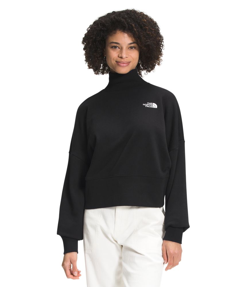 Buzo-Simple-Logo-Funnel-Neck-Relaxed-Crew-Mujer-Negro-The-North-Face
