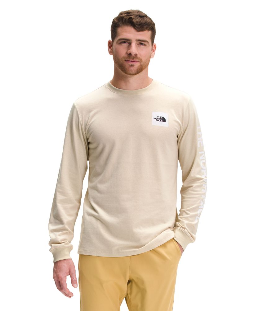 Camiseta-L-S-Logo-Play-Tee-Hombre-Beige-The-North-Face