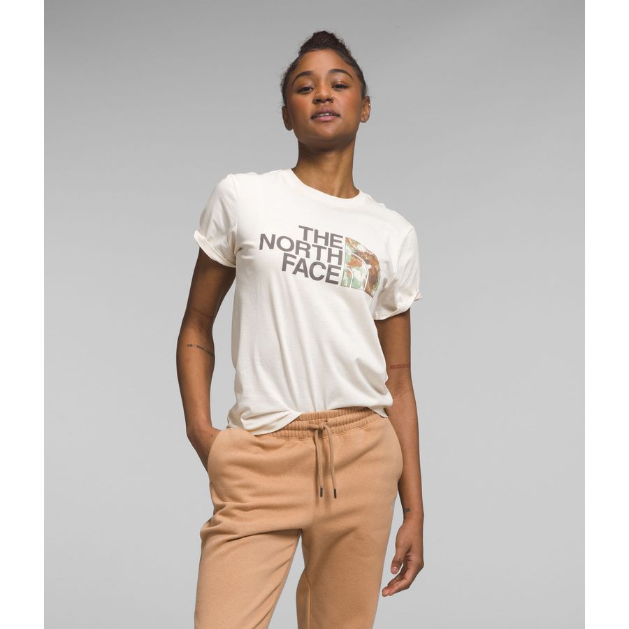 Camiseta S S Half Dome Tee Beige Mujer thenorthfaceco