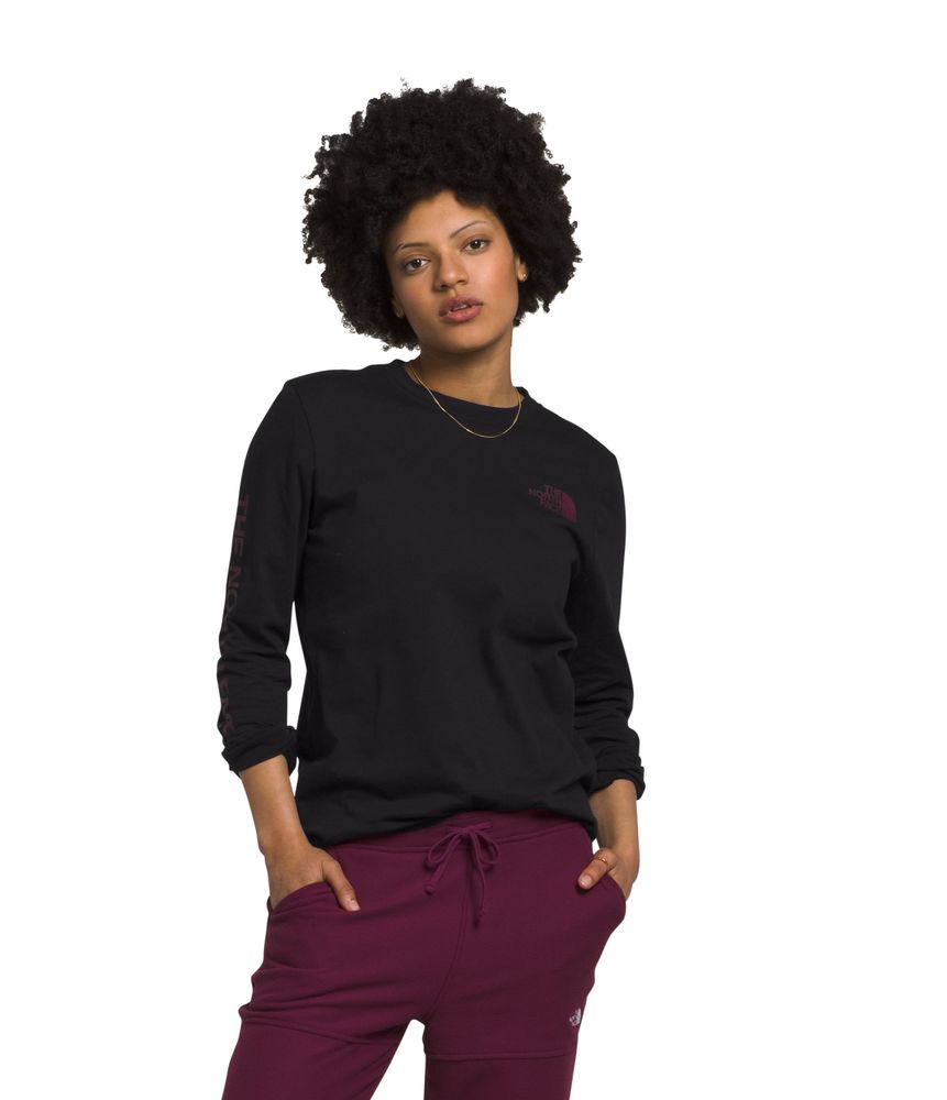 Camiseta-L-S-Sleeve-Hit-Graphic-Tee-Negra-Mujer-The-North-Face