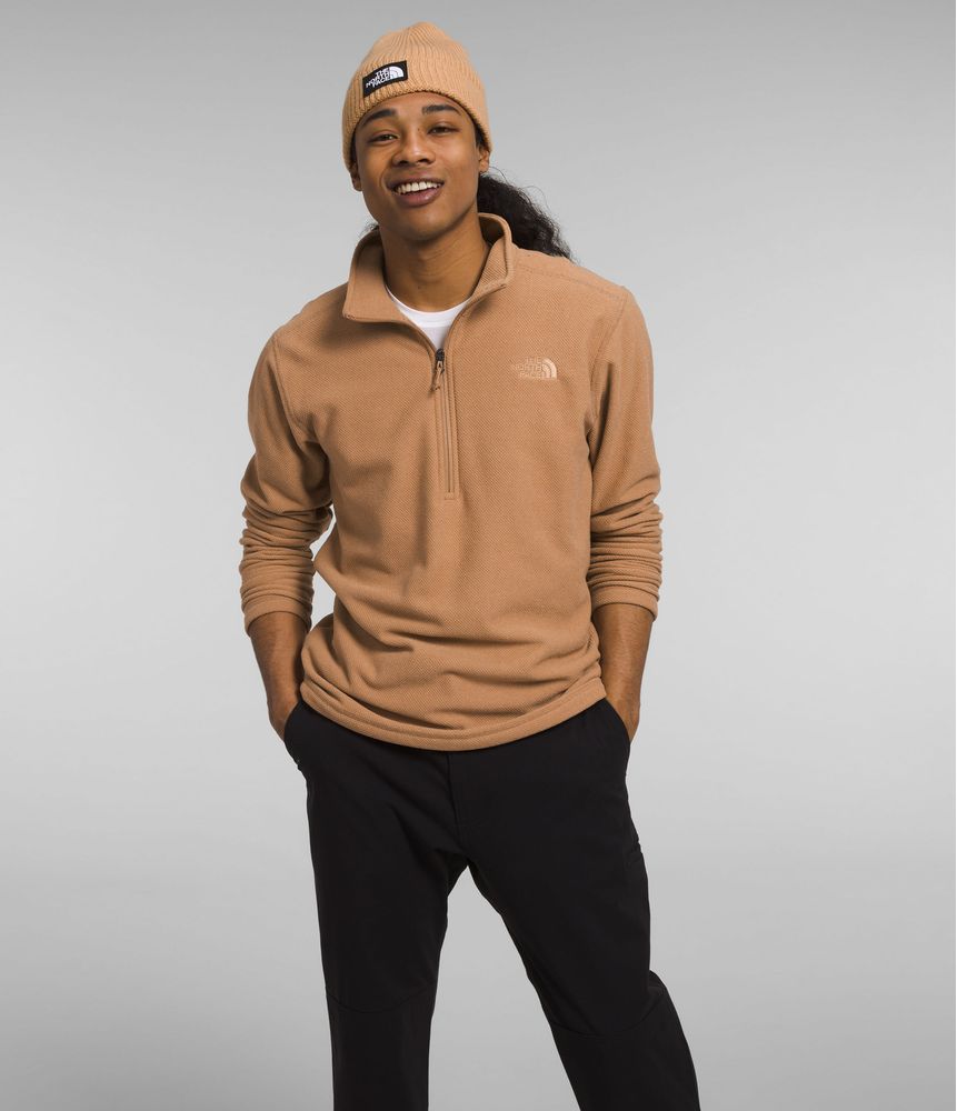 Buzo-Textured-Cap-Rock-Polar-1-4-Zip-Cafe-Hombre-The-North-Face