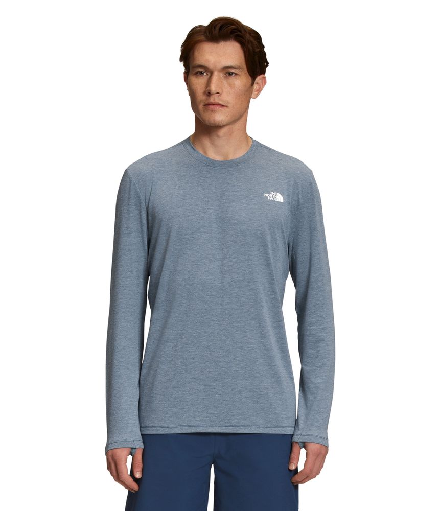 Camiseta-Wander-L-S-Azul-Hombre-The-North-Face