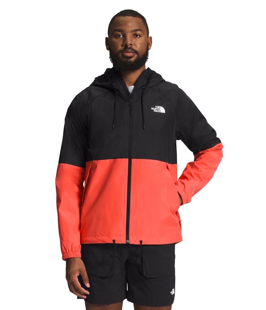 Chaqueta-Antora-Rain-Hoodie-Negra-Naranja-Hombre-The-North-Face